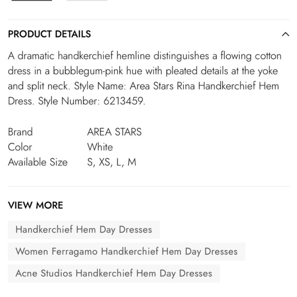 AREA STARS Rina Loose-Fit Asymmetric-Hem White Dress Size Small NEW - Picture 12 of 12